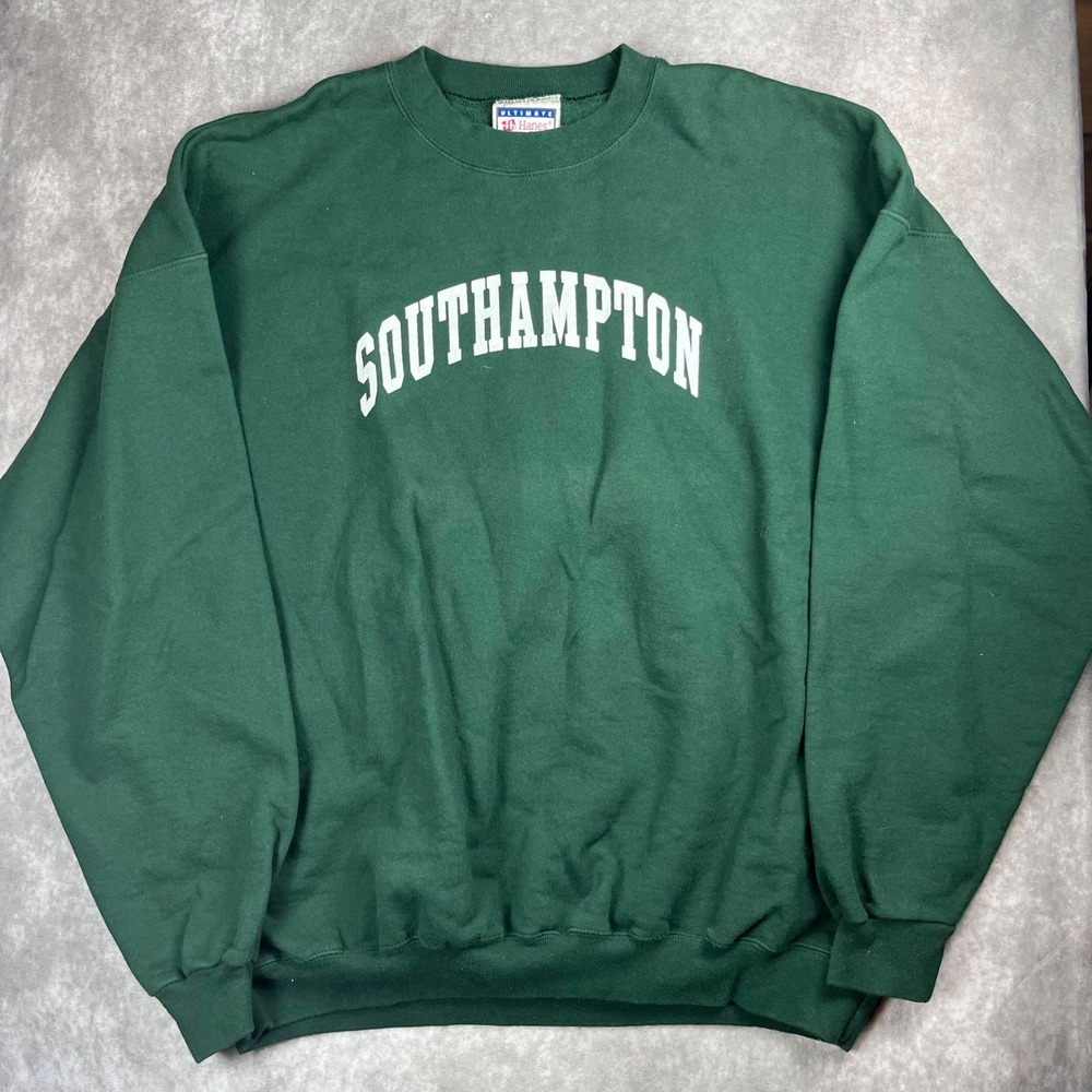 Vintage Hanes Cotton Southampton Sweatshirt Forest Green Mens XL Collegiate